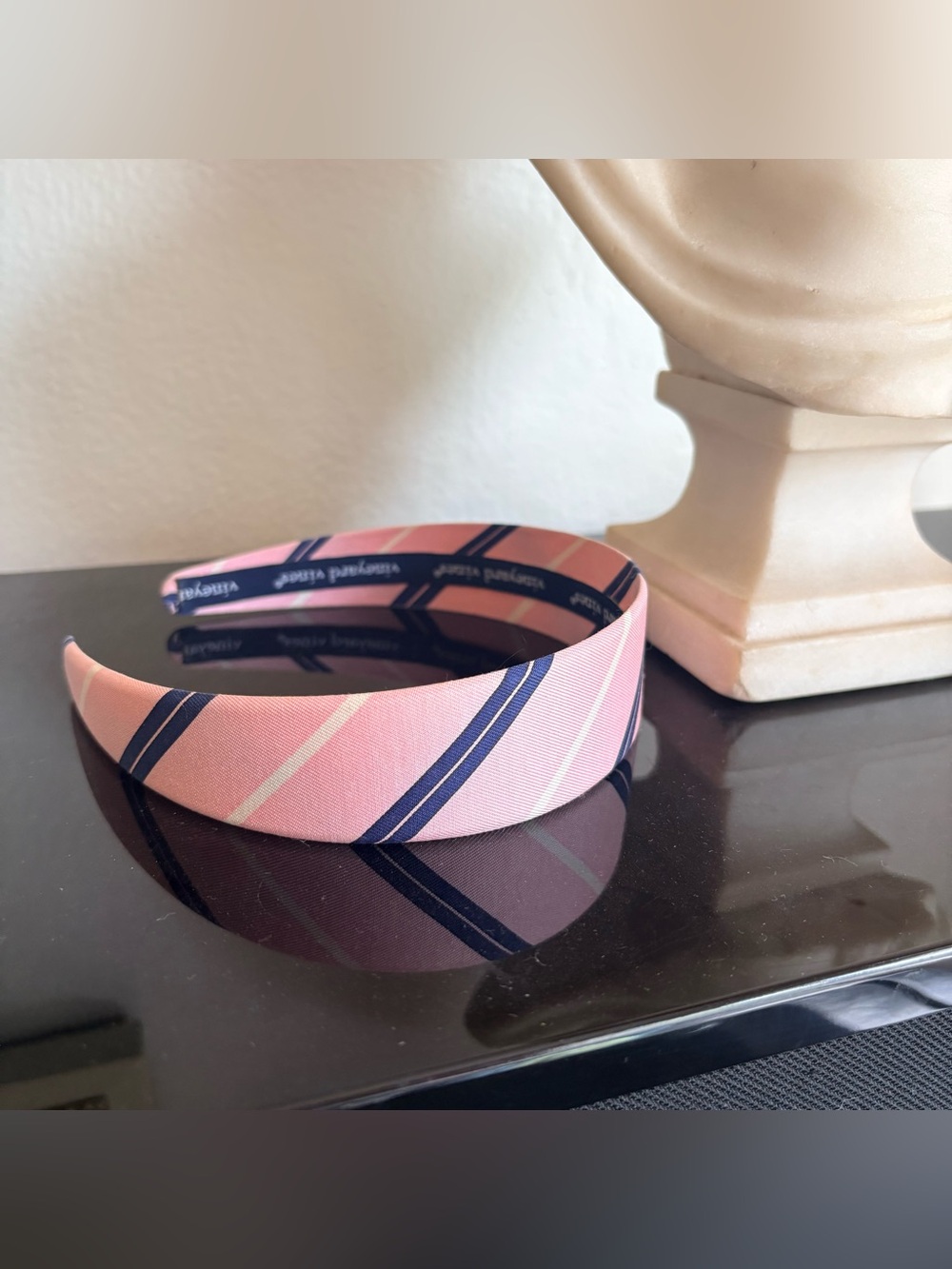Vineyard Vines Striped Pink and Navy Headband